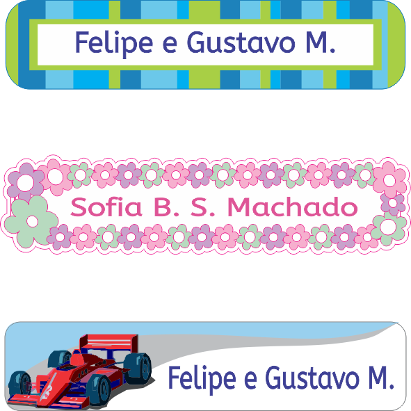 etiquetas decoradas para objetos tam padrão